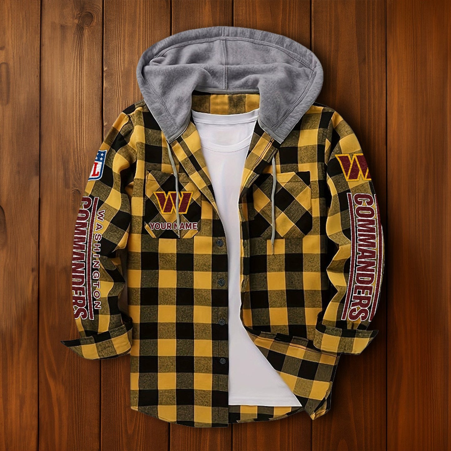 NFL x WAS Personalized Flannel Hoodie Shirts HLP