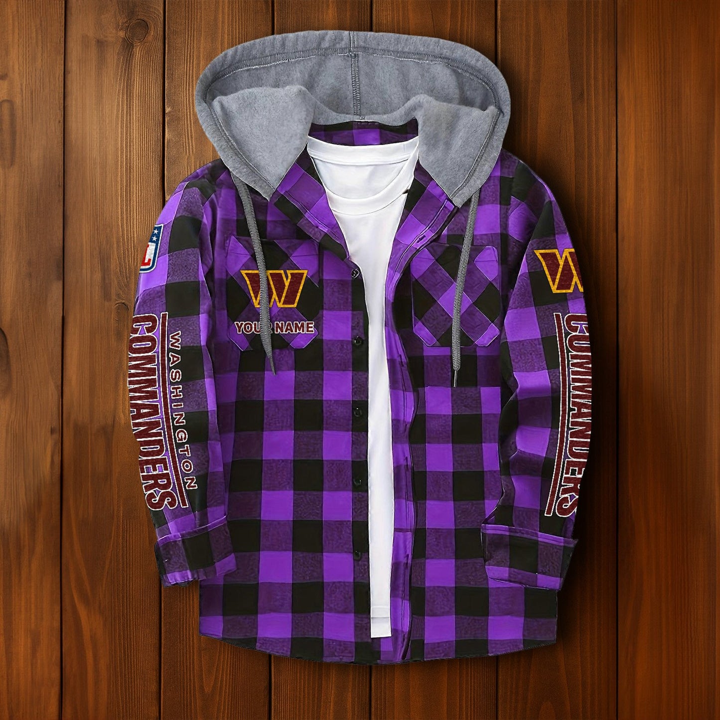 NFL x WAS Personalized Flannel Hoodie Shirts HLP