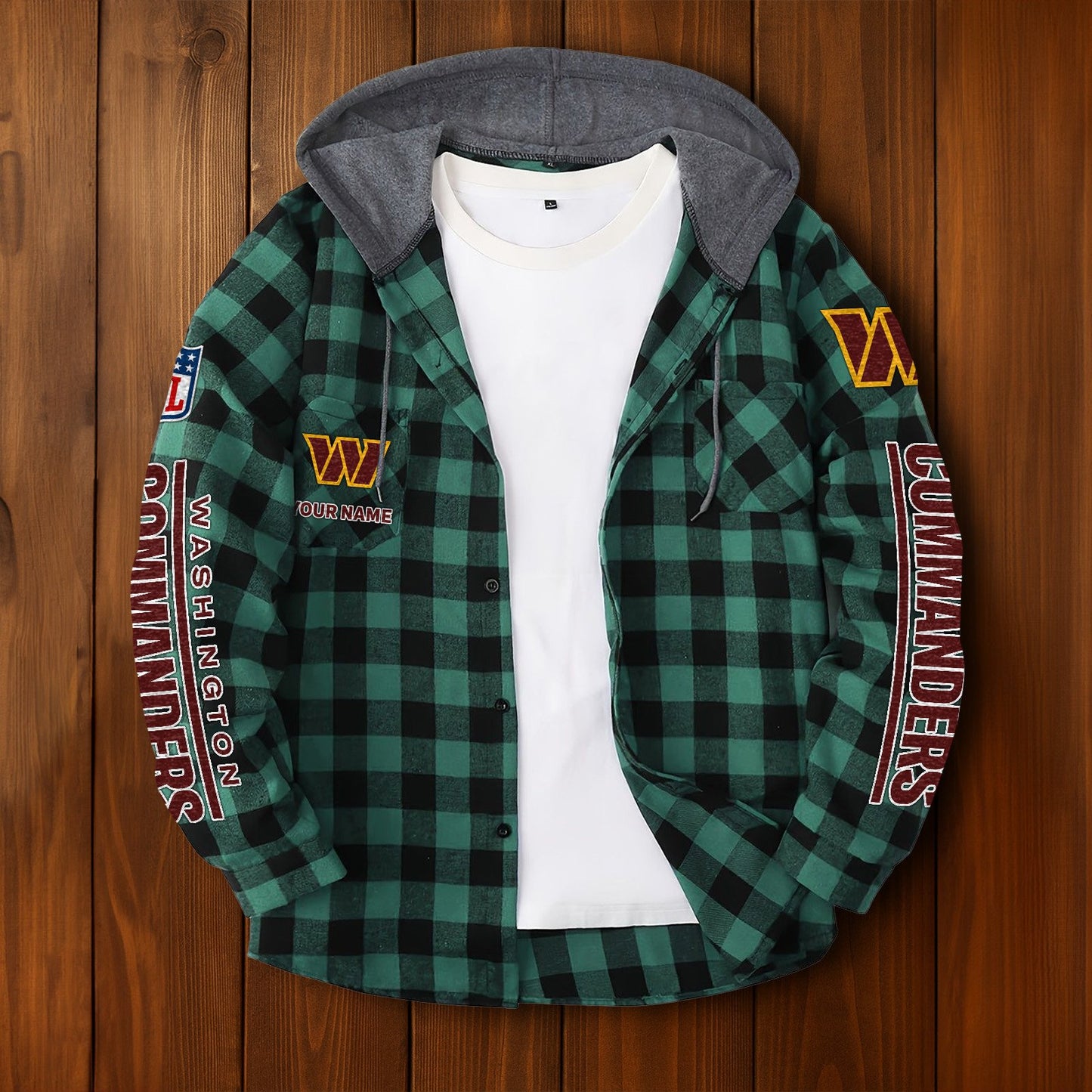 NFL x WAS Personalized Flannel Hoodie Shirts HLP