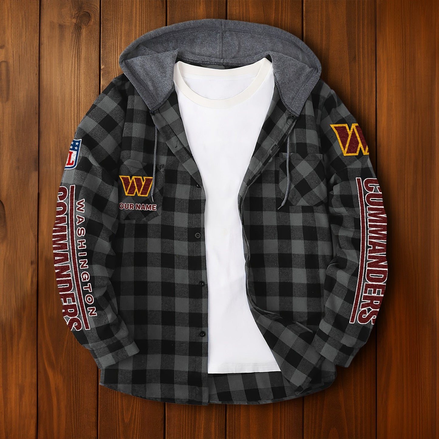 NFL x WAS Personalized Flannel Hoodie Shirts HLP