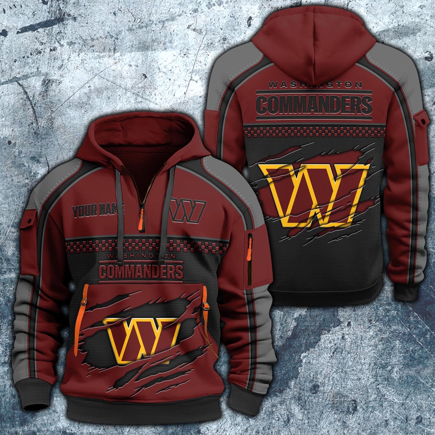 NFL x WAS Personalized Half-zip Hoodie HLP HLPHUONG