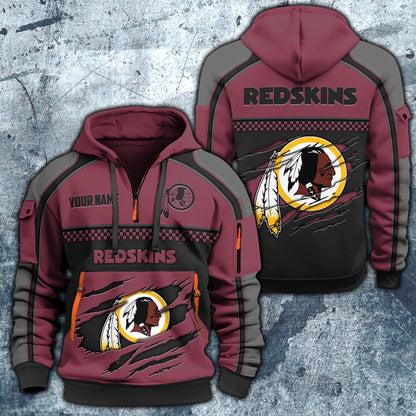 NFL x WAS RED Personalized Half-zip Hoodie HLP HLPHUONG