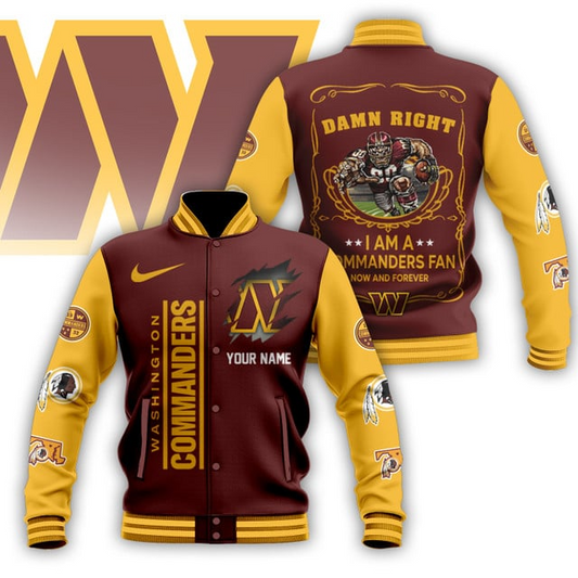 NFL x WC Personalized Custom Baseball Jacket V1 NAK