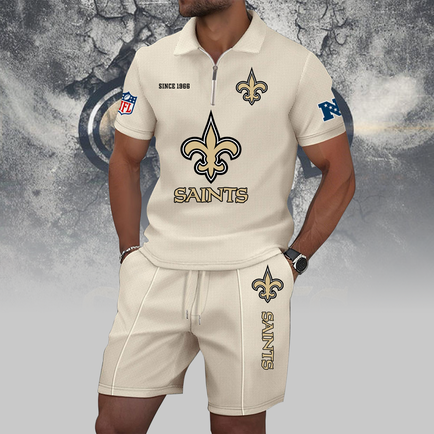 NO x NFL Zip Polo Set DATND TANTD