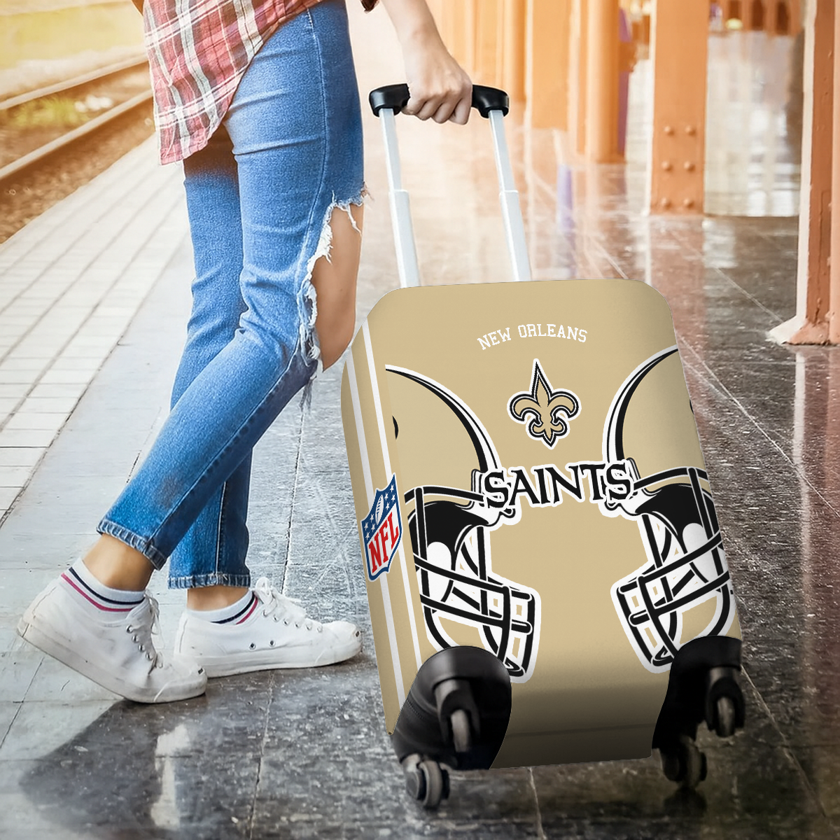 NOS NFL V2 Luggage Cover Suitcase Protector DDT NTL