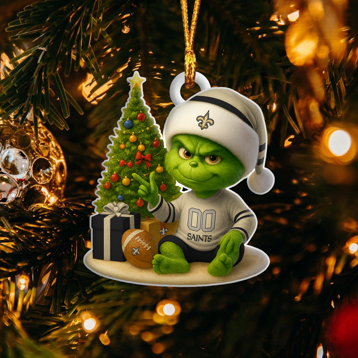 NOS NFL x Grinch Premium Ornament DDT NTL