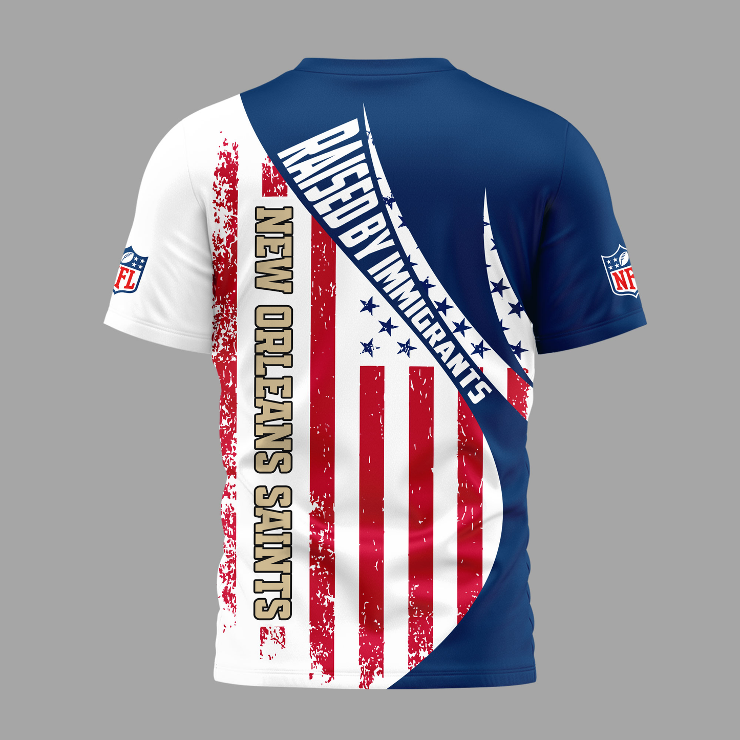 NOS Premium NFL Raised By Immigrants 3D Shirt DDT NTL