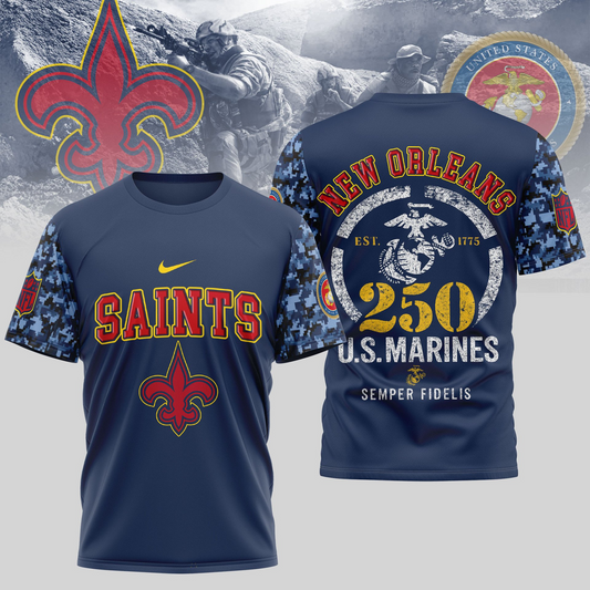 NOS Premium U.S.M.C 250 Years Semper Fi 3D Shirt DDT TTV