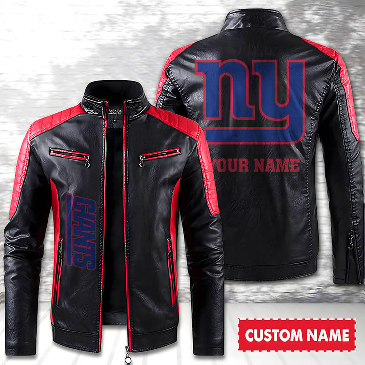 NYG American Football Men Leather Jacket Custom Any Name Gifts DatND DVT