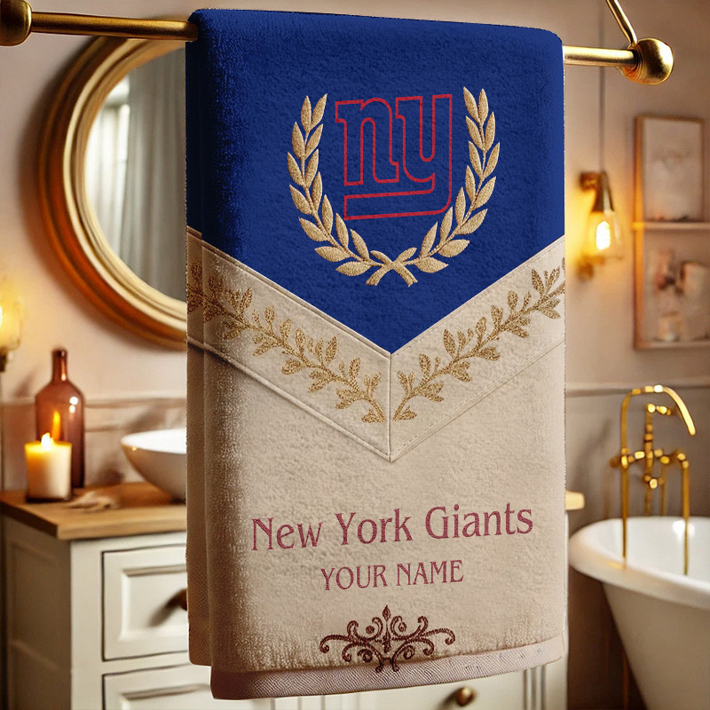 NYG Football New Bath Towel Custom Name DATND TANTD