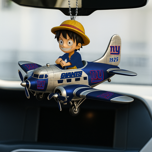 NYG NFL x Luffy Premium Car Hanging Ornament DDT CTND