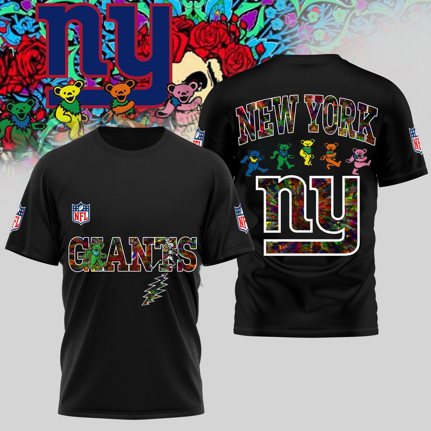 NYG Premium NFL Dancing Bear T-Shirt DDT HLPHUONG