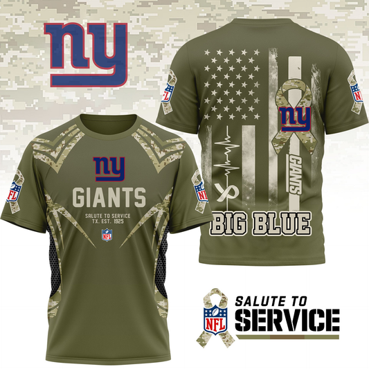 NYG Premium NFL Salute to Service Camo 3D Shirt DDT CTND