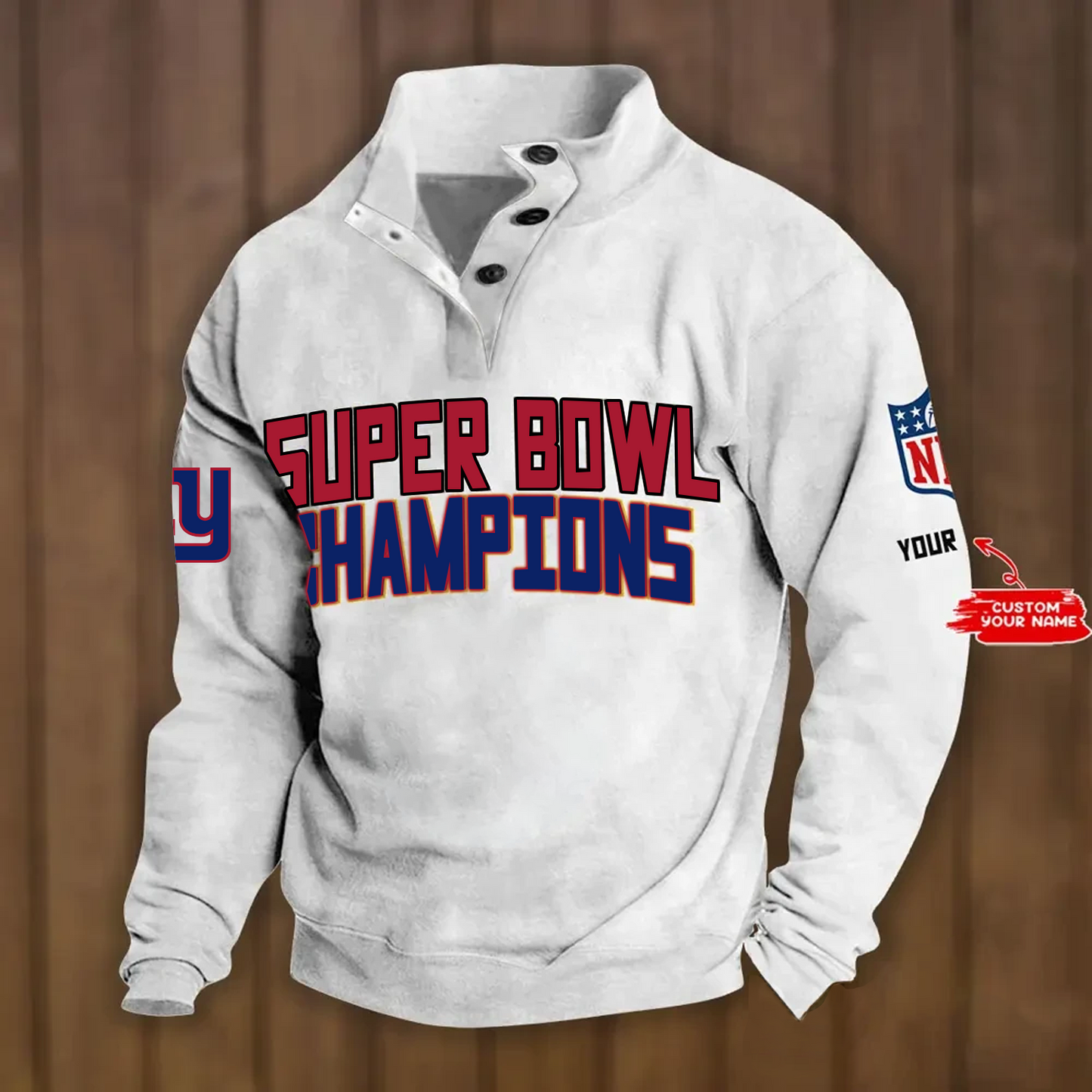 NYG x NFL Double Breasted Stand Collar Hoodies DATND TANTD