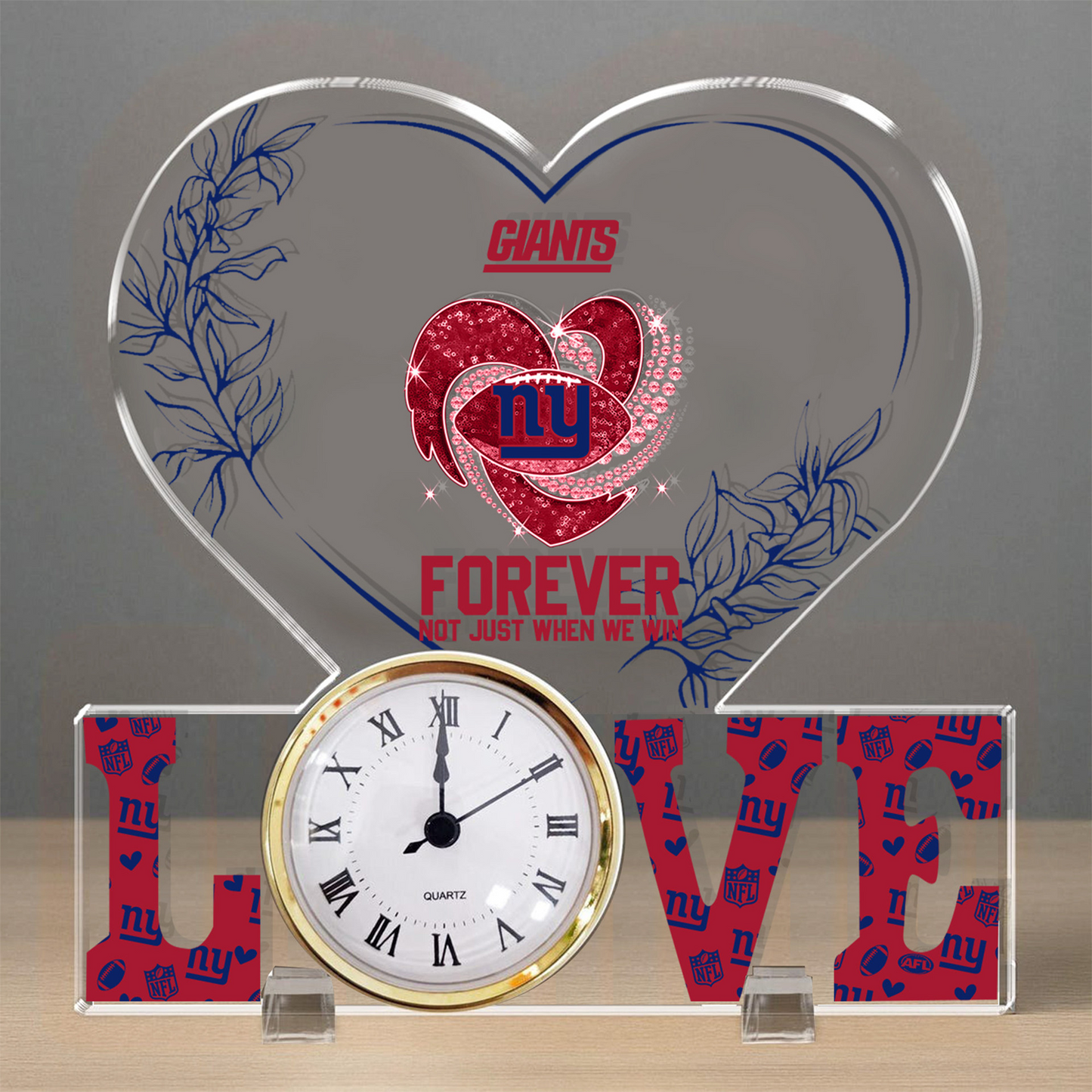 NYG x NFL Forever Not Just When We Win Acrylic Clock DATND TANTD