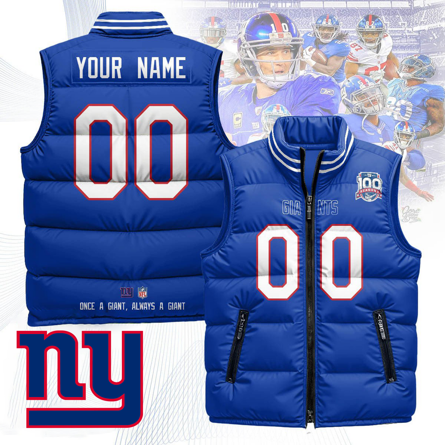 NYG x NFL Unisex Puffer Vest DatND ThuongNH