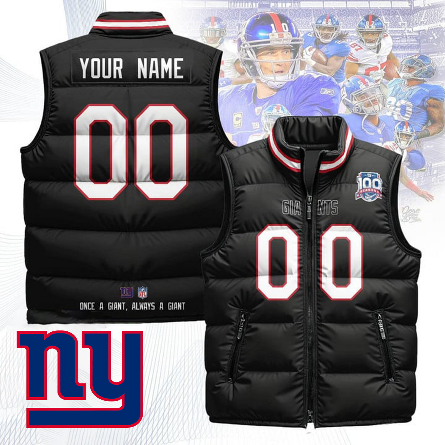 NYG x NFL Unisex Puffer Vest DatND ThuongNH