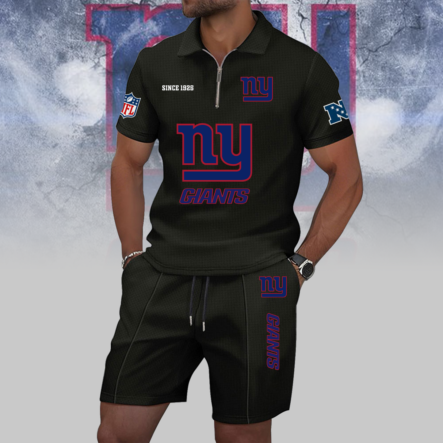 NYG x NFL Zip Polo Set DATND TANTD