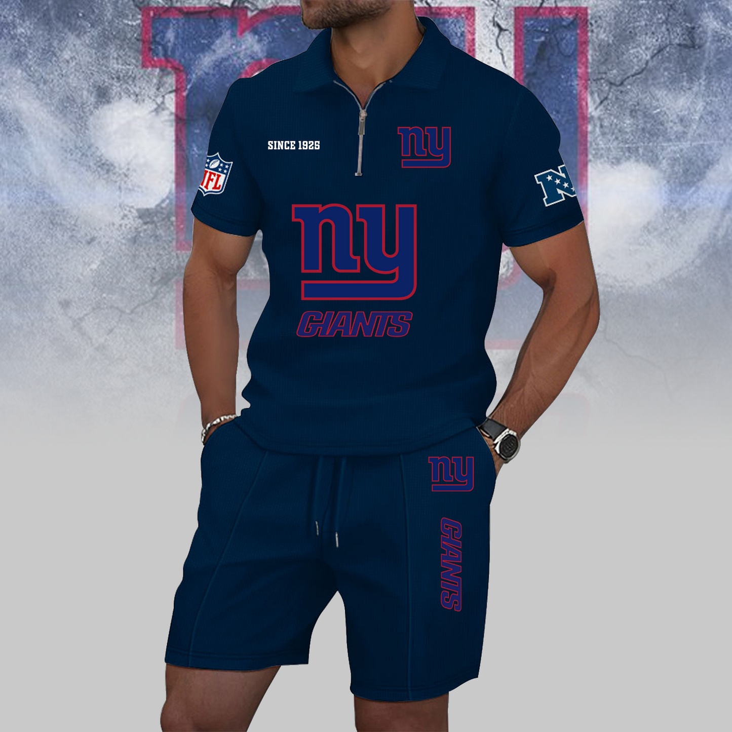 NYG x NFL Zip Polo Set DATND TANTD