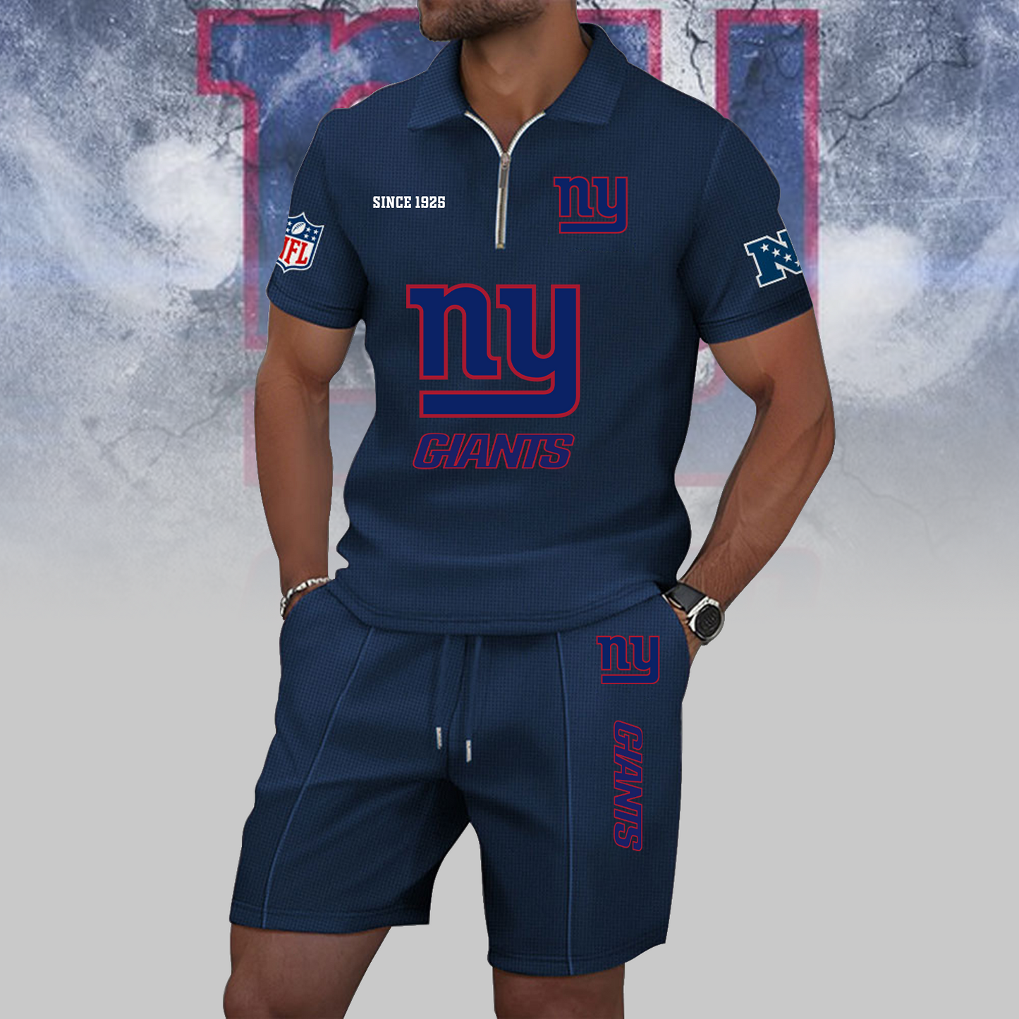 NYG x NFL Zip Polo Set DATND TANTD