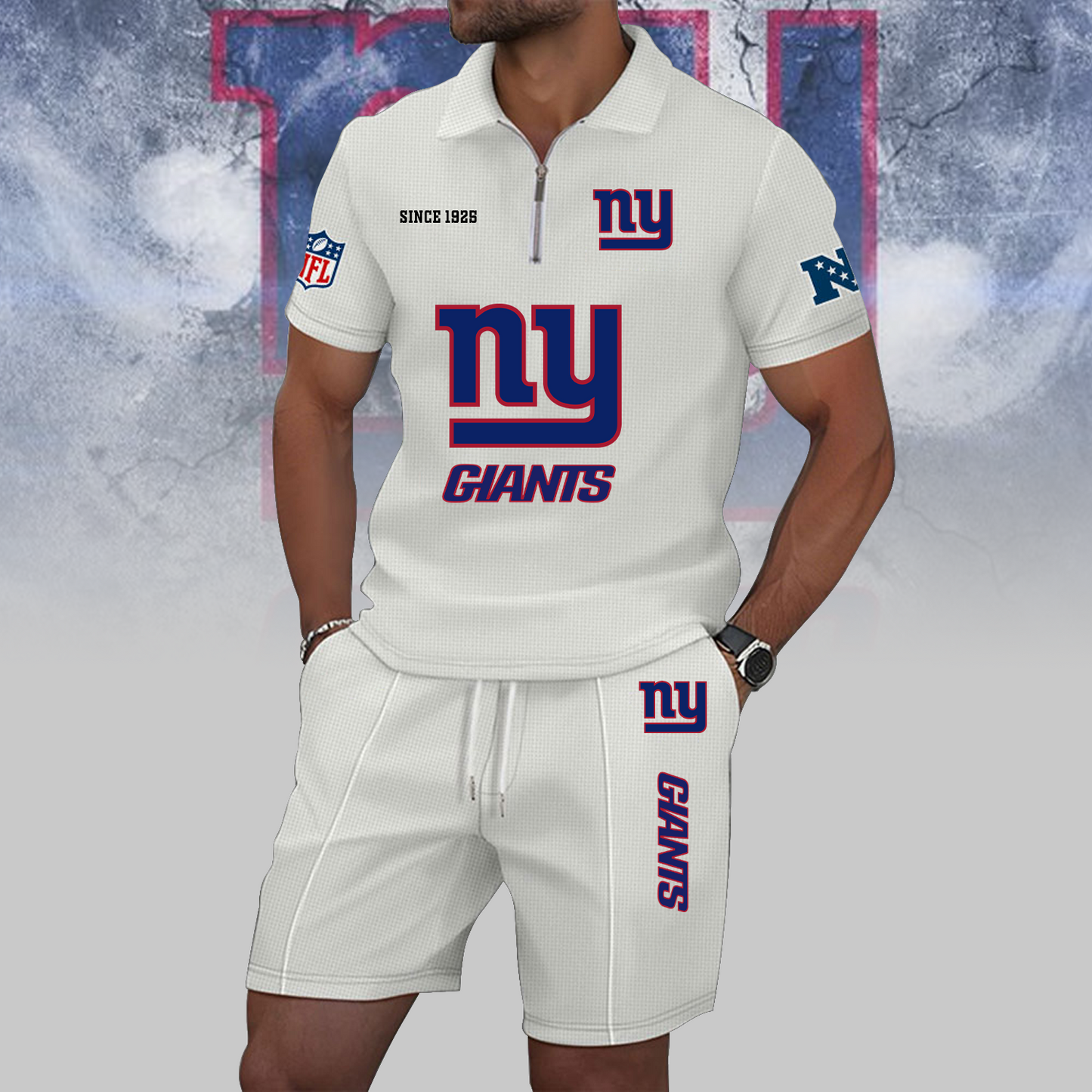 NYG x NFL Zip Polo Set DATND TANTD