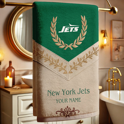 NYJ Football New Bath Towel Custom Name DATND TANTD
