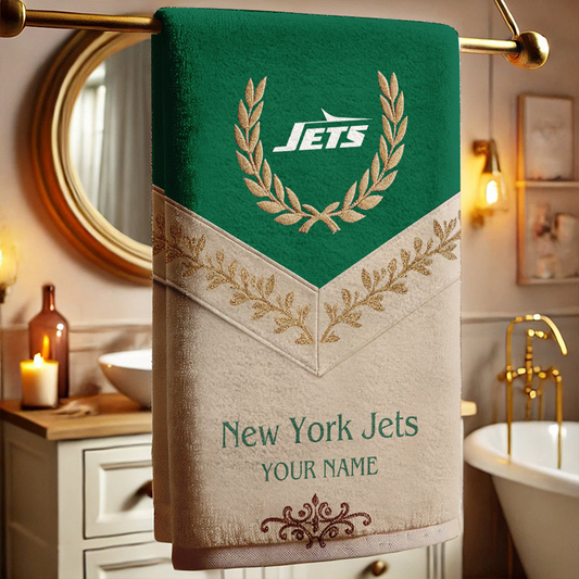 NYJ Football New Bath Towel Custom Name DATND TANTD