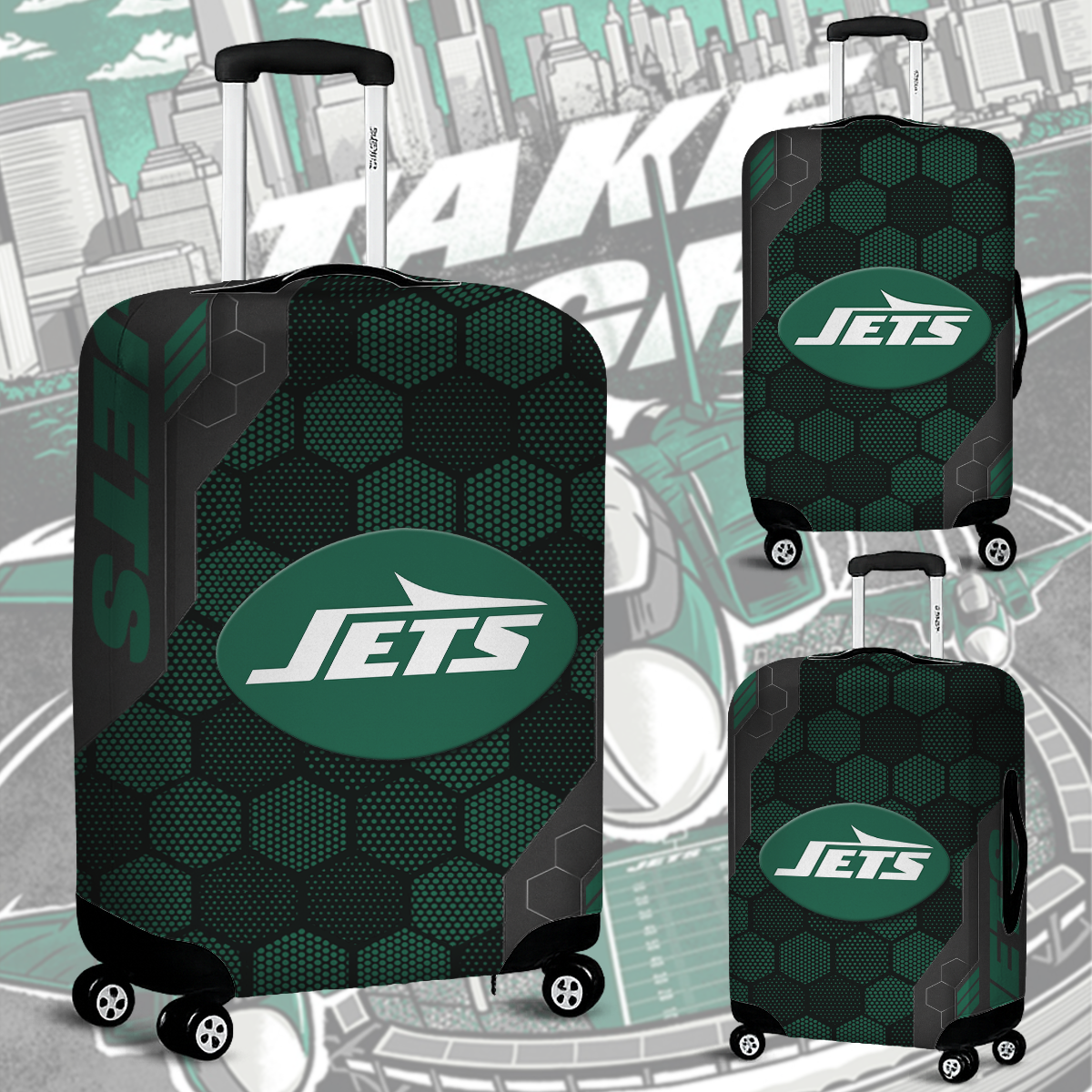 NYJ NFL V3 Luggage Cover Suitcase Protector DDT NTL