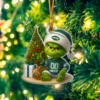 NYJ NFL x Grinch Premium Ornament DDT NTL
