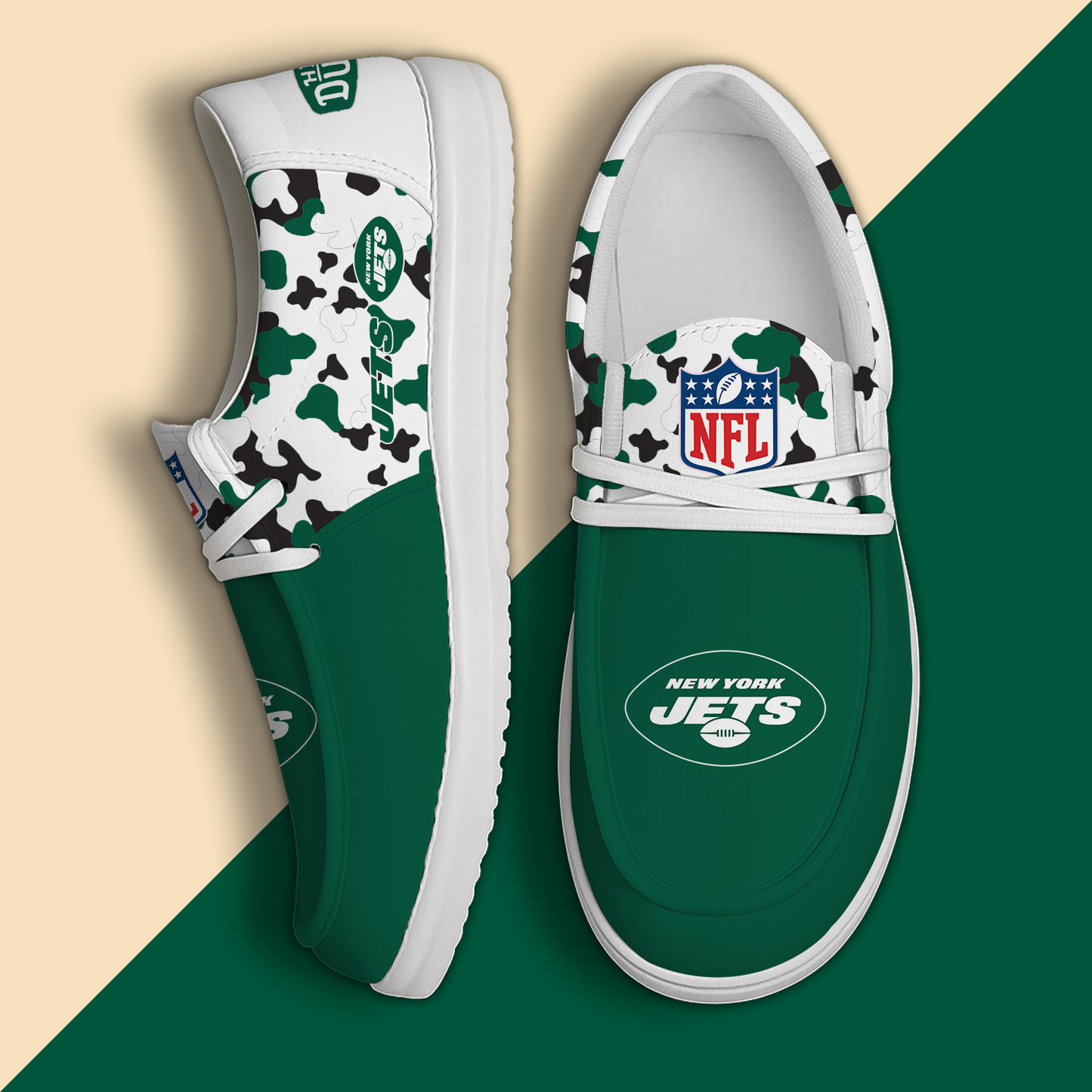 NYJ Personalized NFL Hey Dude Shoes DatND ThuongNH