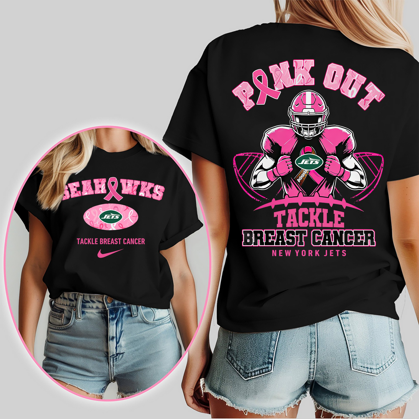NYJ Pink Out - Tackle Breast Cancer 3D Shirt DDT 060825 CTND