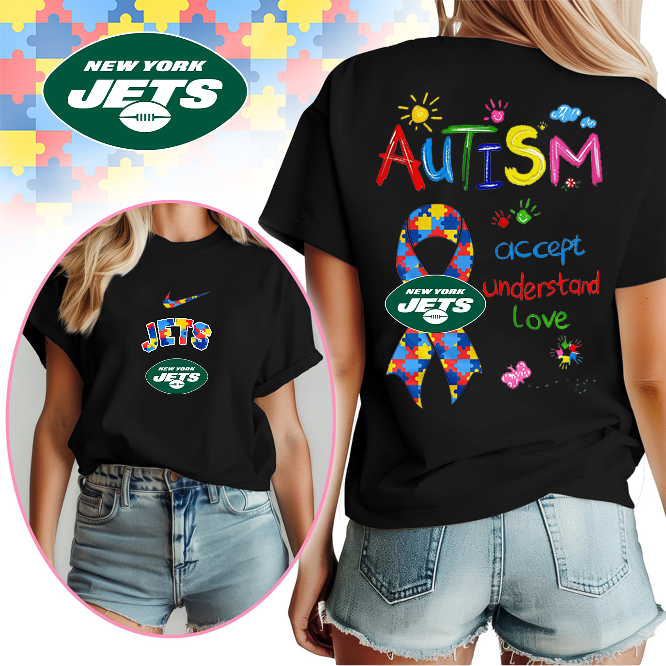 NYJ Premium Autism Awareness 3D Shirt DDT TTV