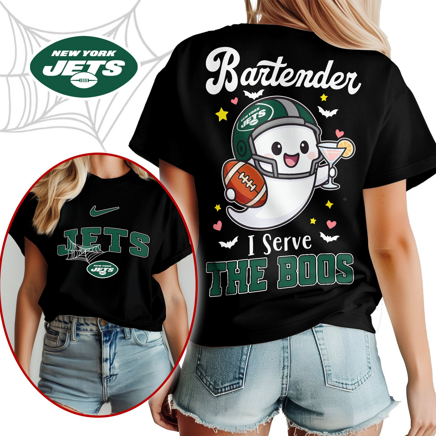 NYJ Premium NFL Bartender Halloween Fan Women Shirt DDT CTND