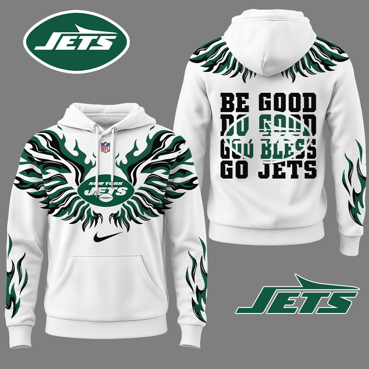 NYJ Premium NFL Fire Wings 3D Hoodie DDT CTND