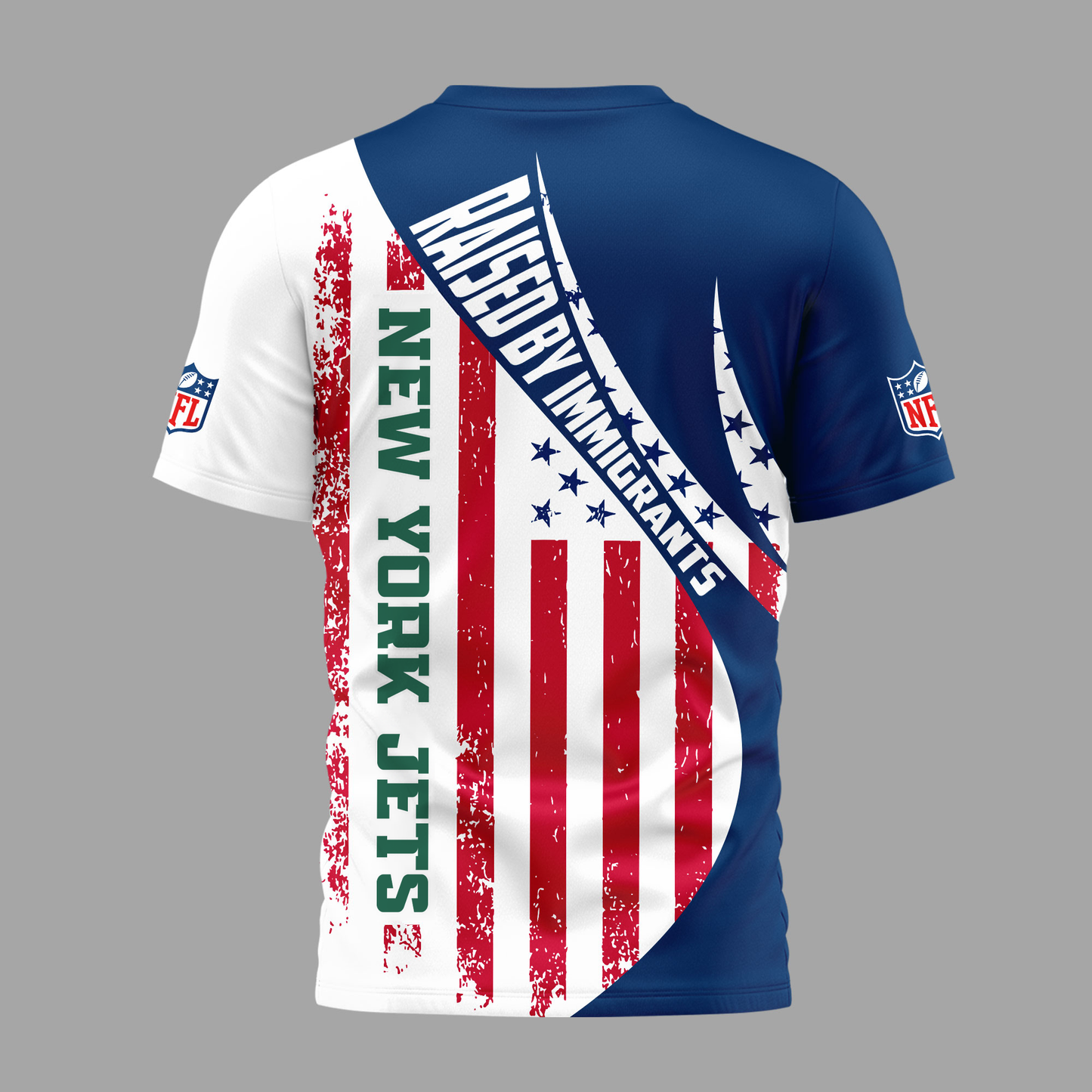 NYJ Premium NFL Raised By Immigrants 3D Shirt DDT NTL