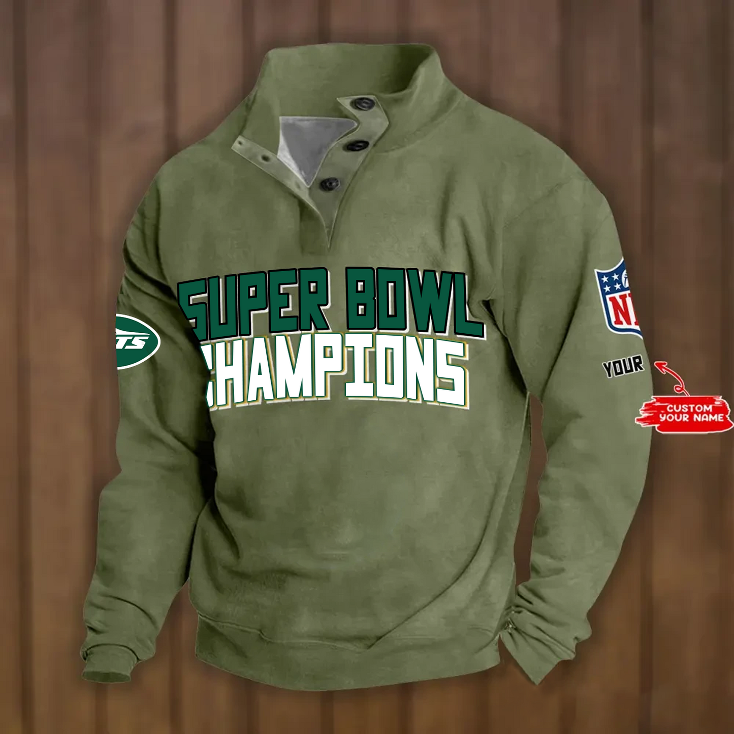 NYJ x NFL Double Breasted Stand Collar Hoodies DATND TANTD