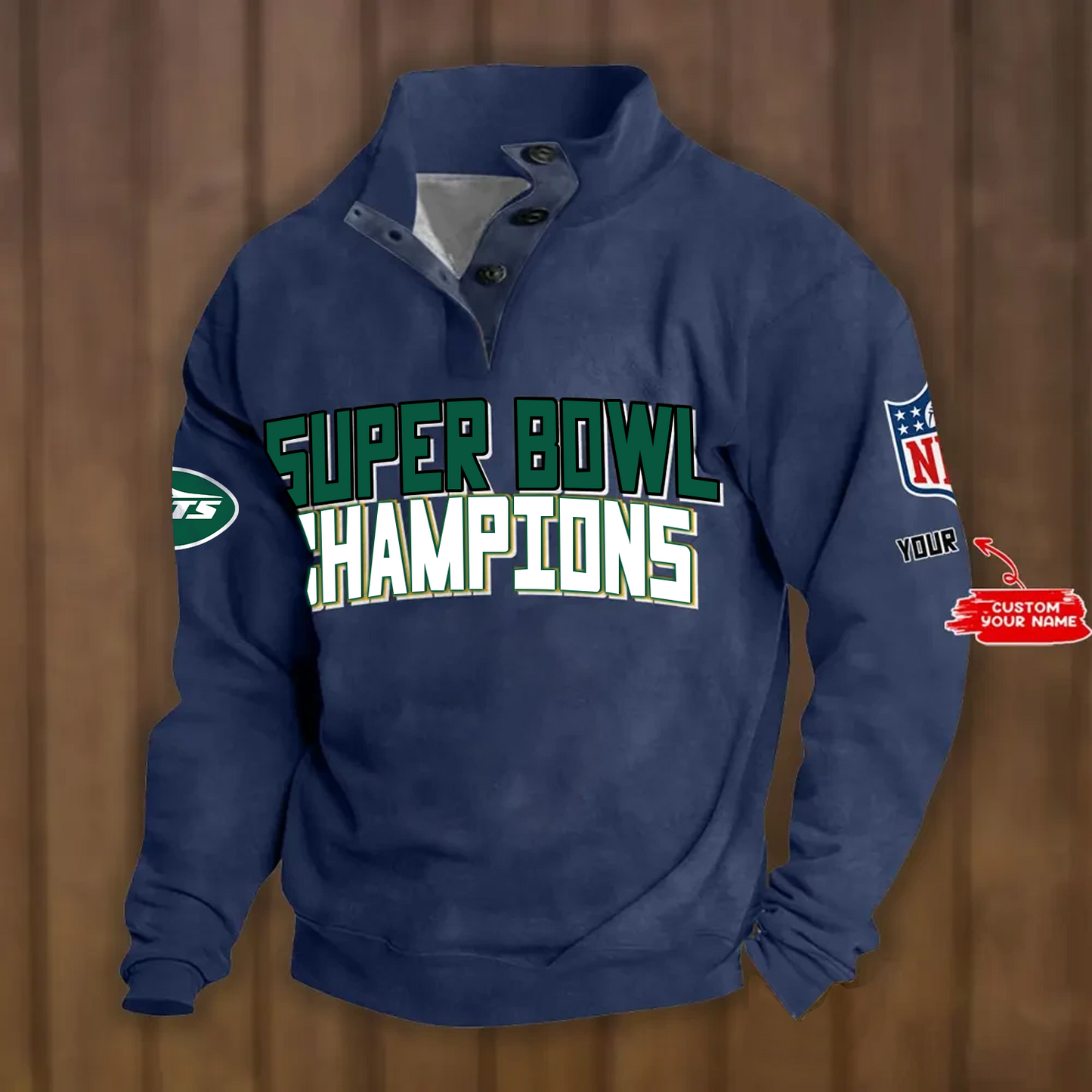 NYJ x NFL Double Breasted Stand Collar Hoodies DATND TANTD