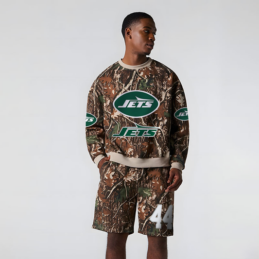 NYJ x NFL Football Full Set Long Sweatshirt And Short Pants DATND TANTD