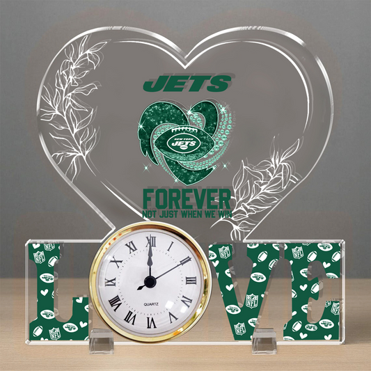 NYJ x NFL Forever Not Just When We Win Acrylic Clock DATND TANTD