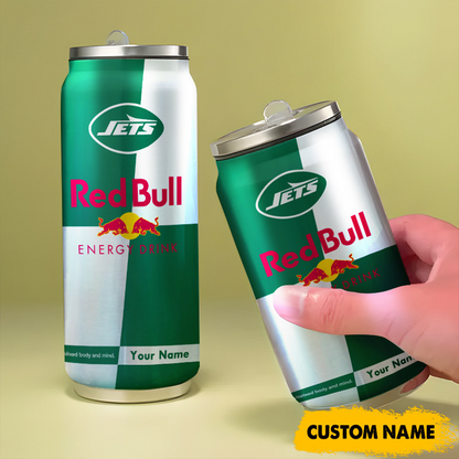 NYJ x NFL Mix RedB Drink Can Tumbler Custom Any Name DATND TANTD