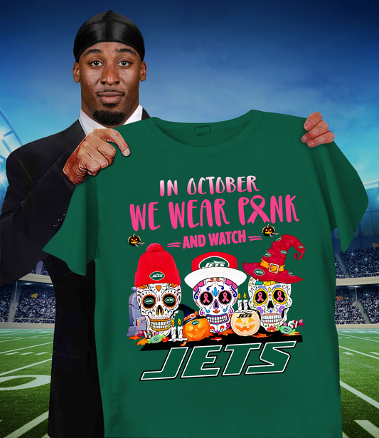 NYJ x NFL Sugar skull in October we wear pink and watch DATND TANTD