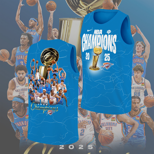 OKC Thunder Up NBA Champions 2025 Basketball Jersey V1 DATND TANTD