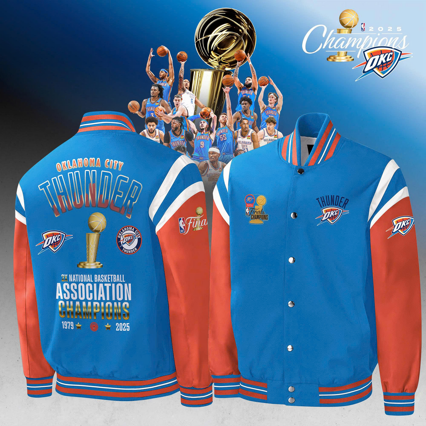 OKC 2025 NBA Champions Varsity Jacket V1 DatND DVT