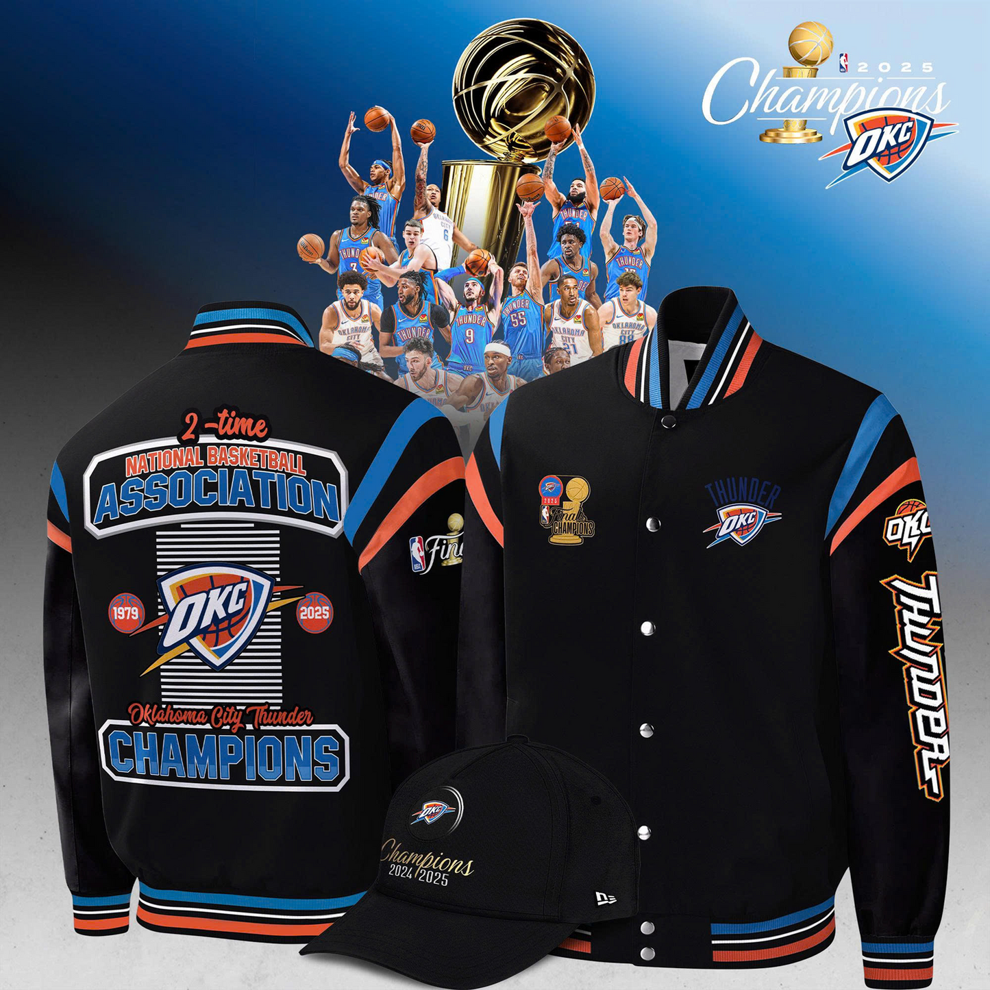 OKC 2025 NBA Champions Varsity Jacket V2 DatND DVT