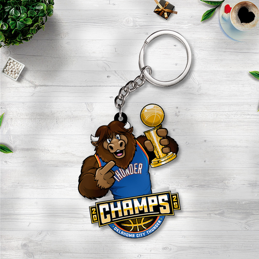 OKC Custom Shape 2-sided Keychain V1 DATND TANTD