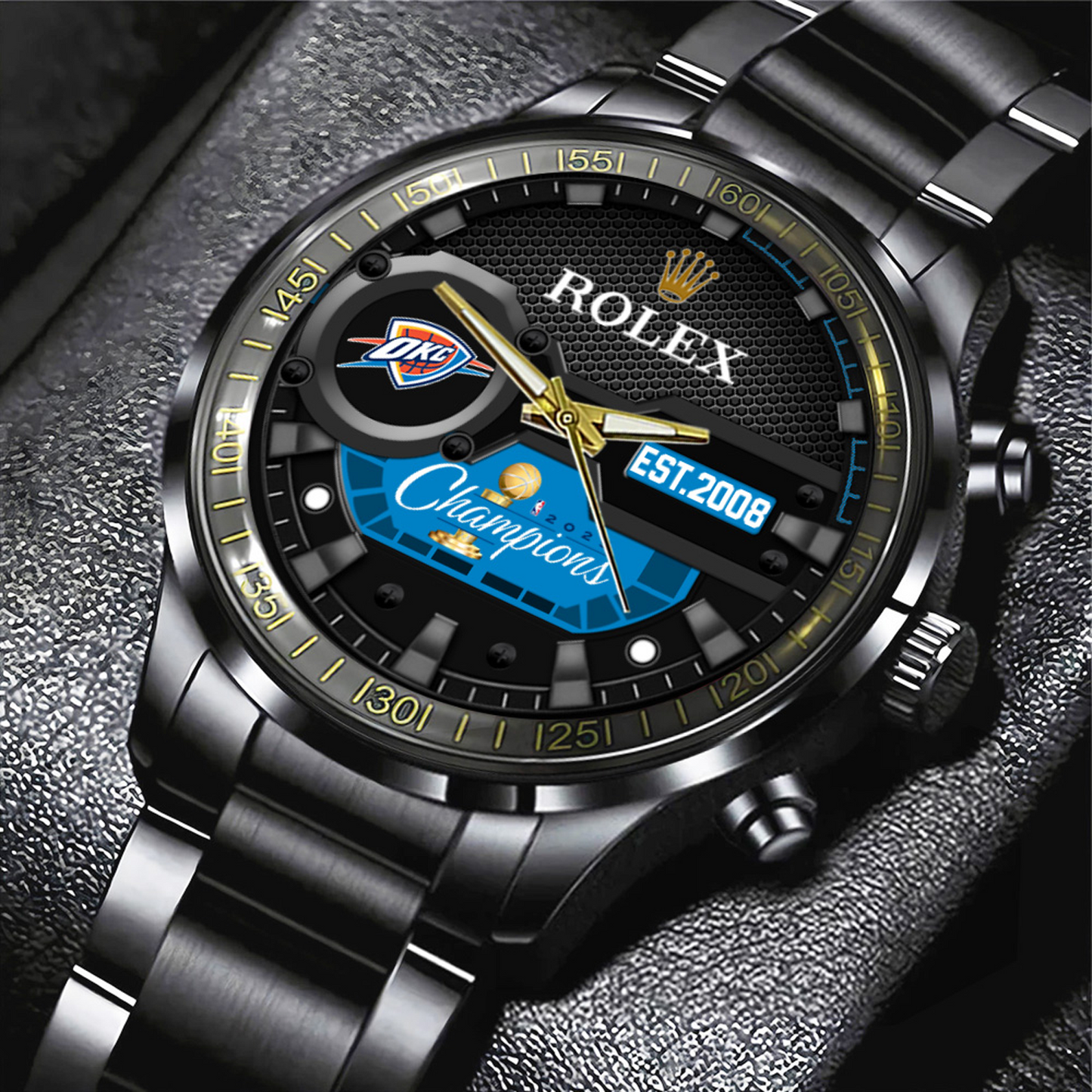 OKC x RL Black Stainless Steel Watch V1 DATND TANTD