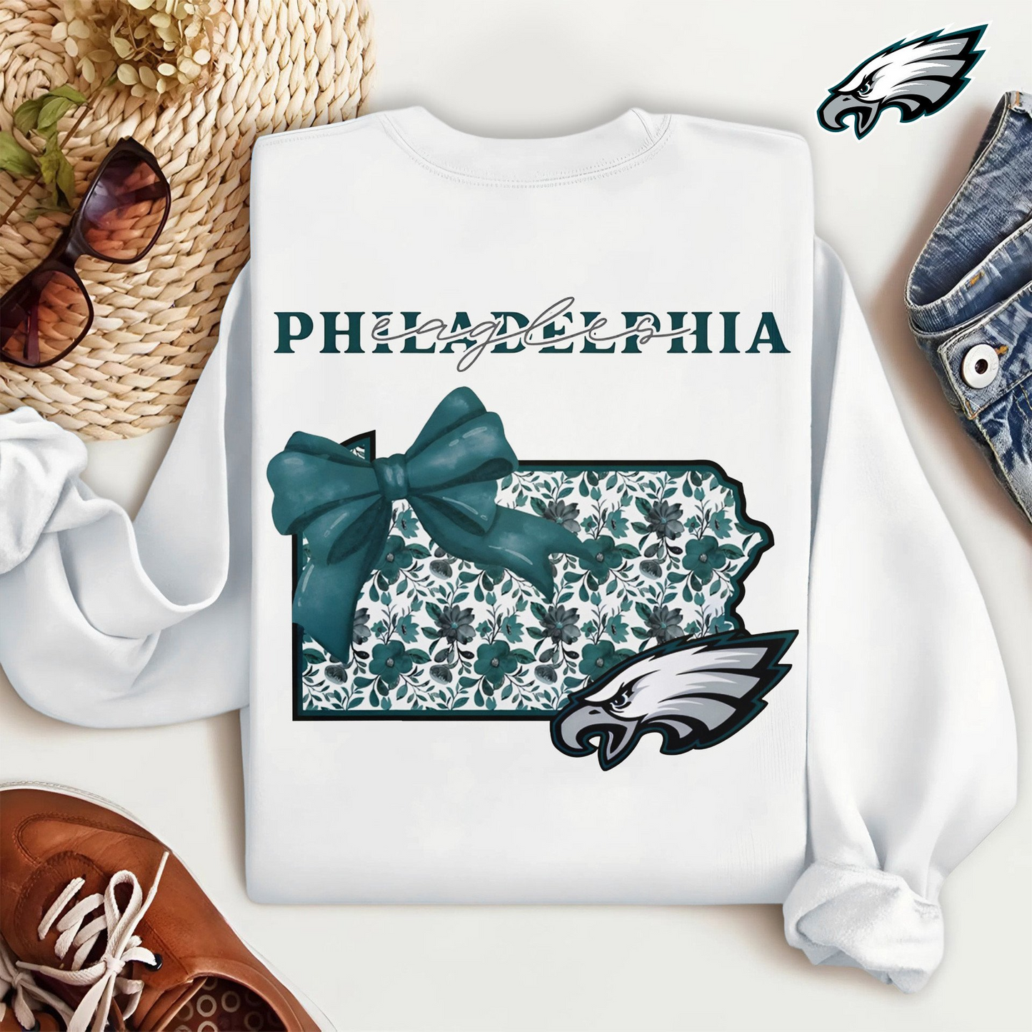 PE Premium NFL Cozy State Bow Sweatshirt DDT NTL