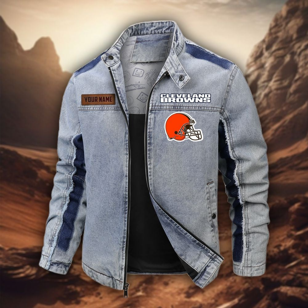Personalized CLE Premium NFL Street Scar Denim Jacket DDT CTND