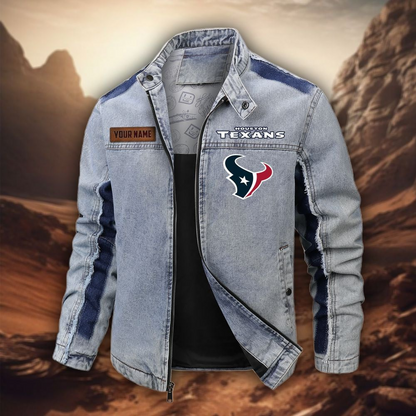 Personalized HT Premium NFL Street Scar Denim Jacket DDT CTND