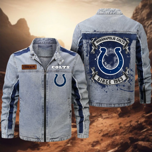 Personalized IC Premium NFL Street Scar Denim Jacket DDT CTND